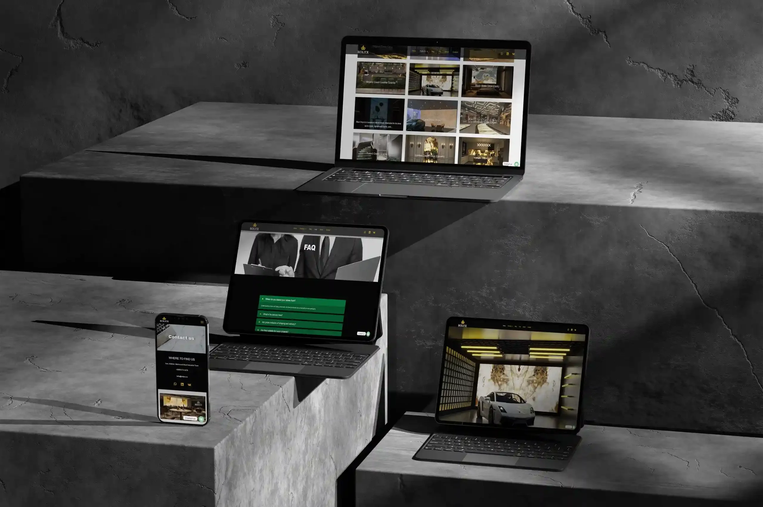 طراحی سایت صادراتی فروش سنگ برای رولیکس Rolyx توسط تیم آرماندیس | طراحی سایت انگلیسی صادرات سنگ | سئو و پشتیبانی وبسایت فروش سنگ صادراتی